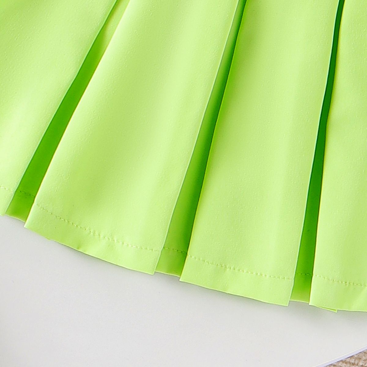 

3pcs Toddler Girls Solid Color Avant-garde Short Sleeve Lapel Top and Dress Set