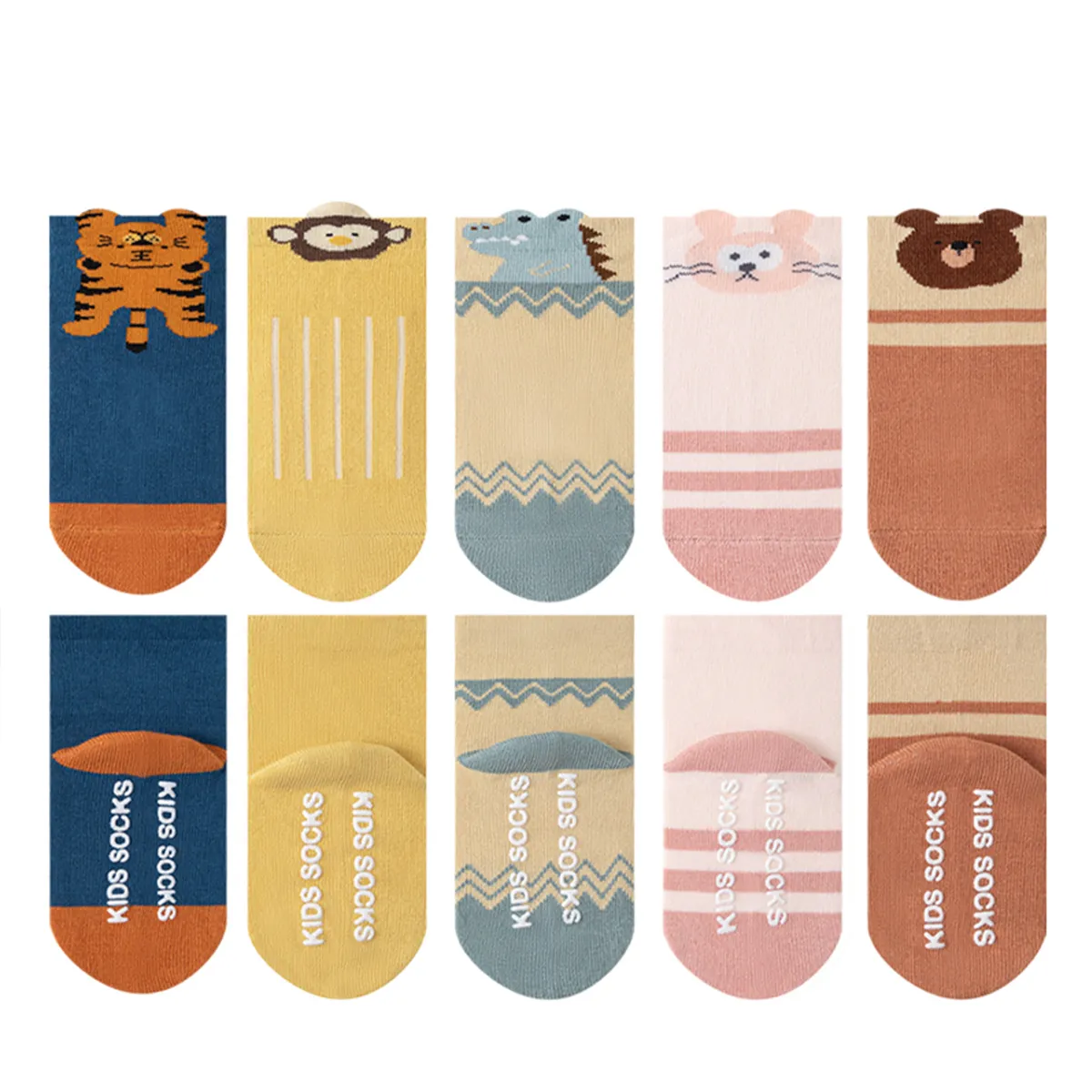 Baby Girl/Boy Cartoon Animal Anti-Slip Floor Socks Dark Blue big image 1