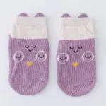 Baby/toddler Childlike Cartoon 3D Color-blocked Ship Socks Purple