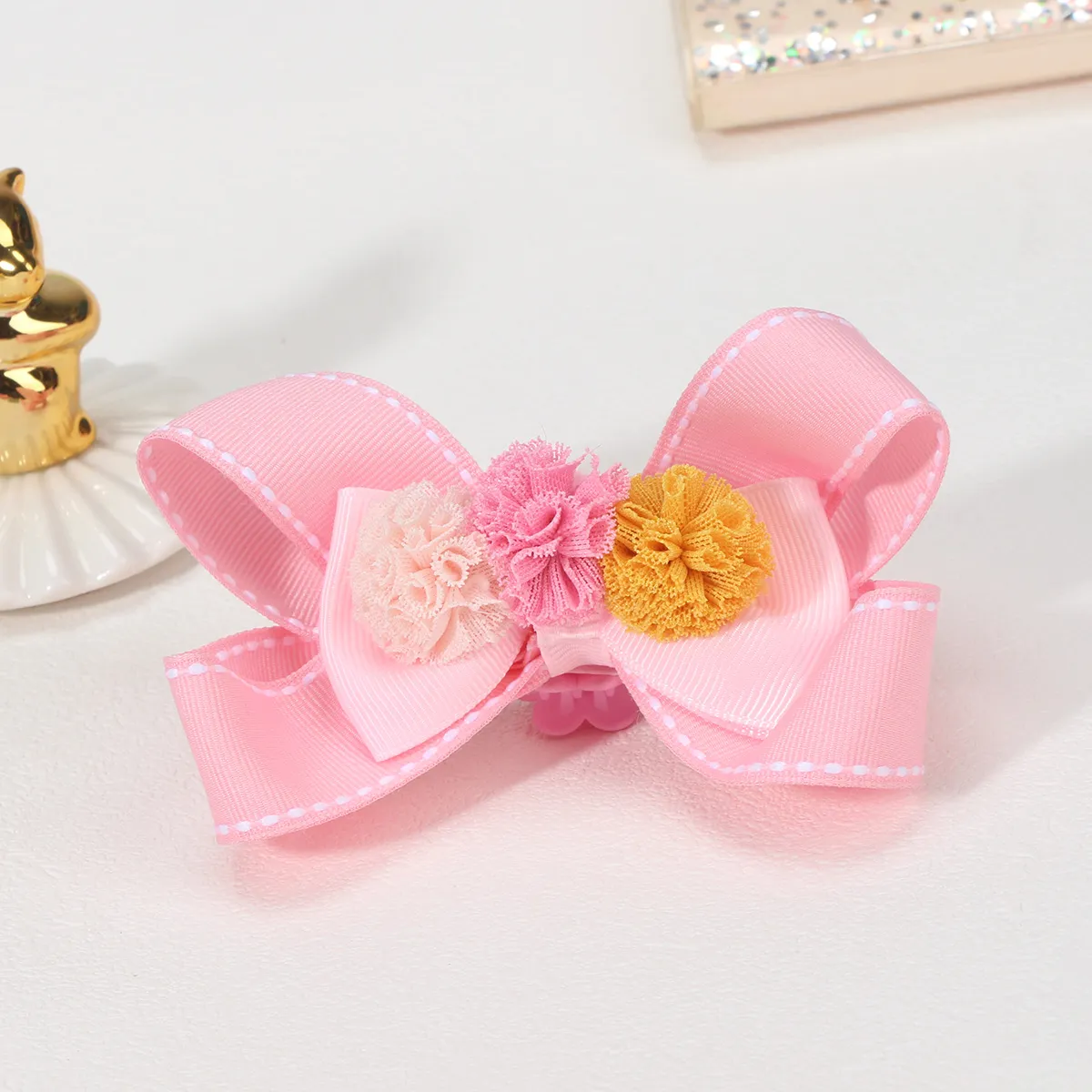 Toddler/kids Girl Sweet Style Pink Bow Design Hair Clip  Color-B