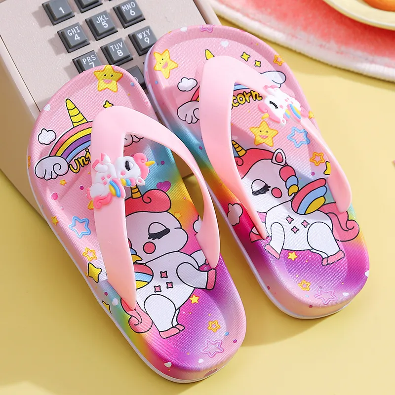 

Toddler/Kid Girl Casual Unicorn Graphic Flip Flops Slippers