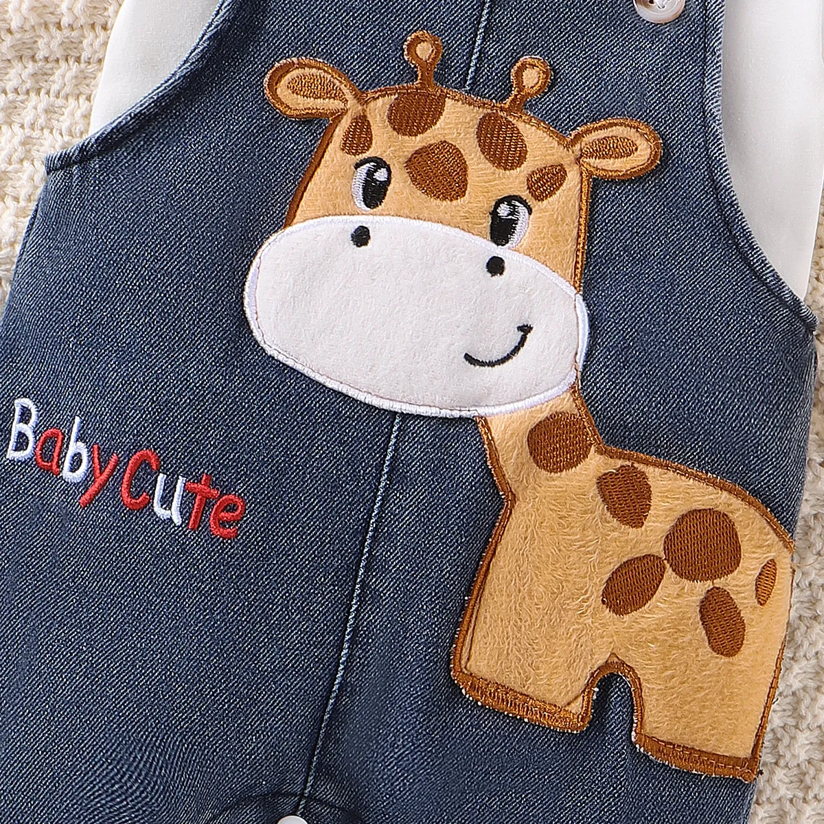 2 Stück Baby Jungen Knöpfe Giraffe Kindlich Kurzärmelig Baby-Sets blau big image 1