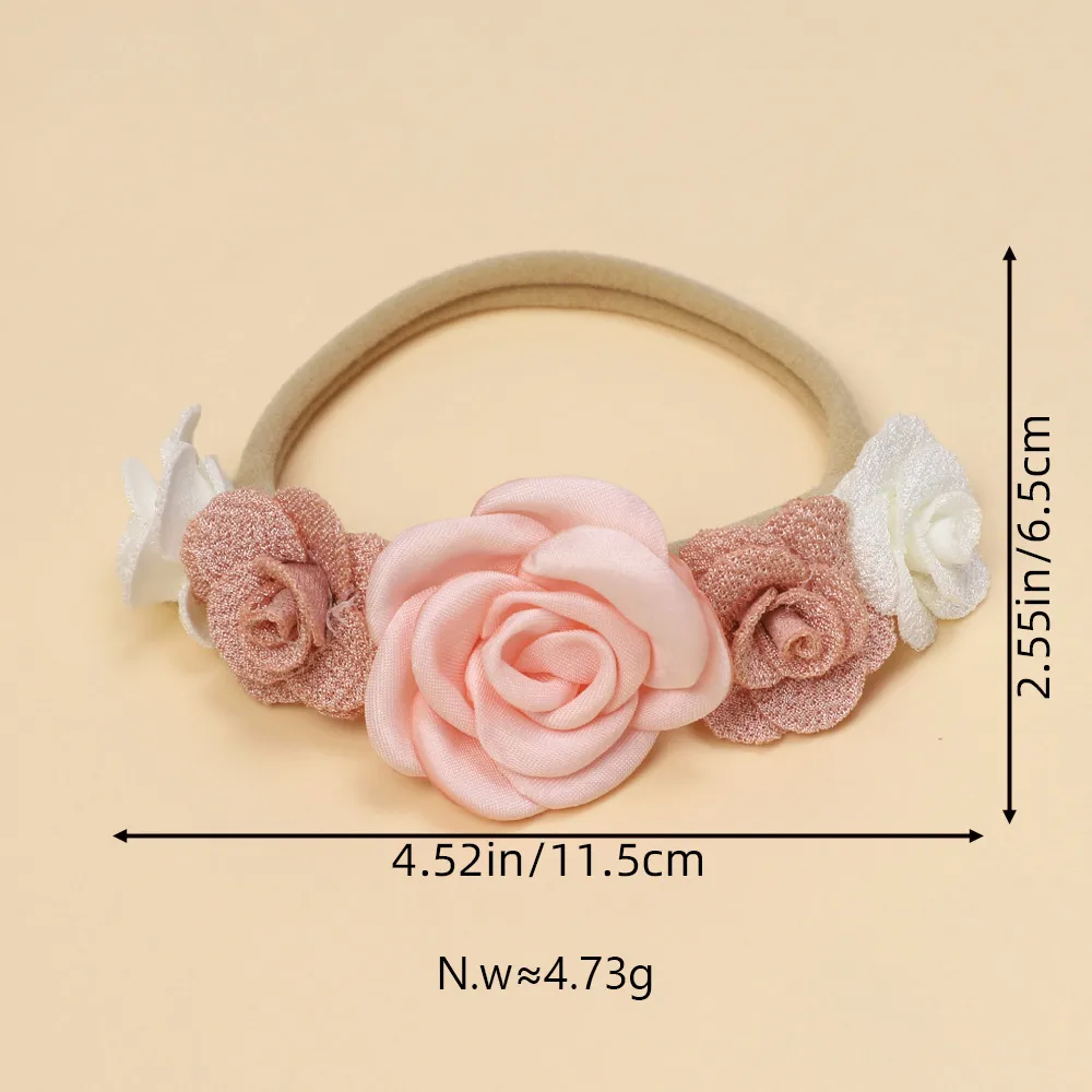Diadema de decoración de flores de rosa 3D de estilo dulce de estilo dulce  Color-A big image 1