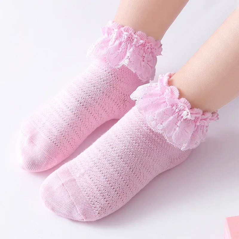 Baby/toddler/kids Girl Sweet Lace Princess Socks Pink big image 1