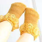 Baby/Kleinkind/Kinder Mädchen Süße Spitze Prinzessin Socken gelb