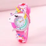 Kleinkind-Mädchen-Einhorn-Design-Uhr im süßen Stil  Fuchsie