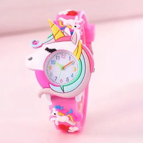 Reloj de diseño de unicornio de estilo dulce para niña pequeña 
