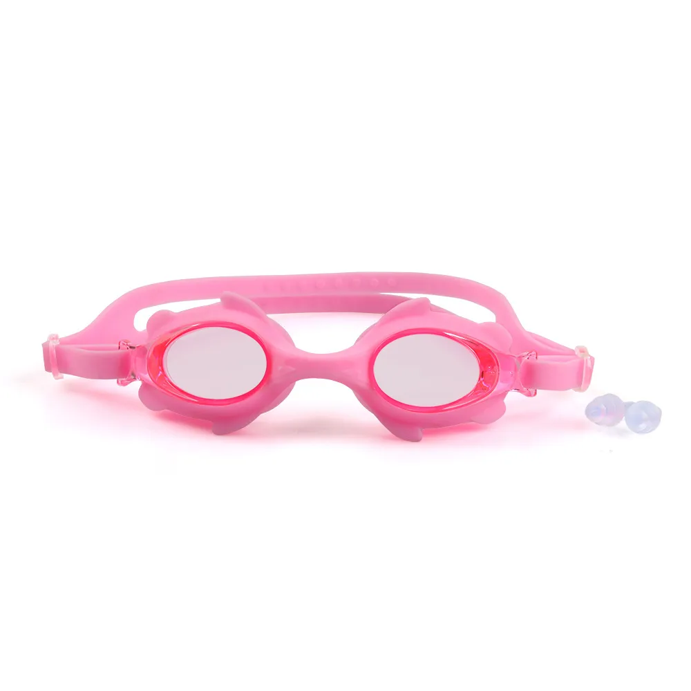 Niño pequeño / niños Niña / niño Linda forma de pez Impermeable a prueba de niebla gafas de natación Rosado big image 1