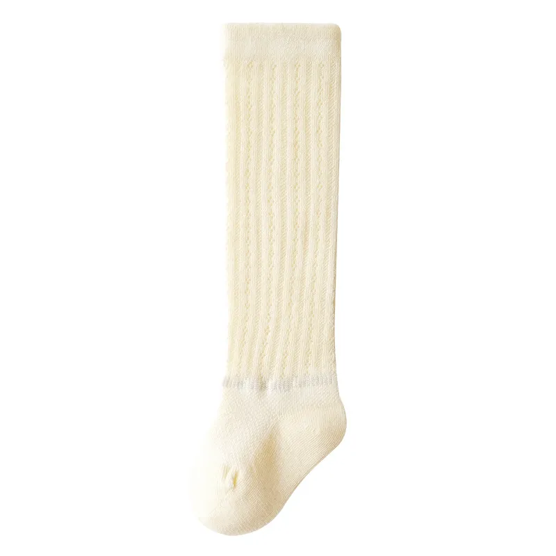 Baby Girl/Boy Casual Solid Color Net Mesh Long Socks Yellow big image 1