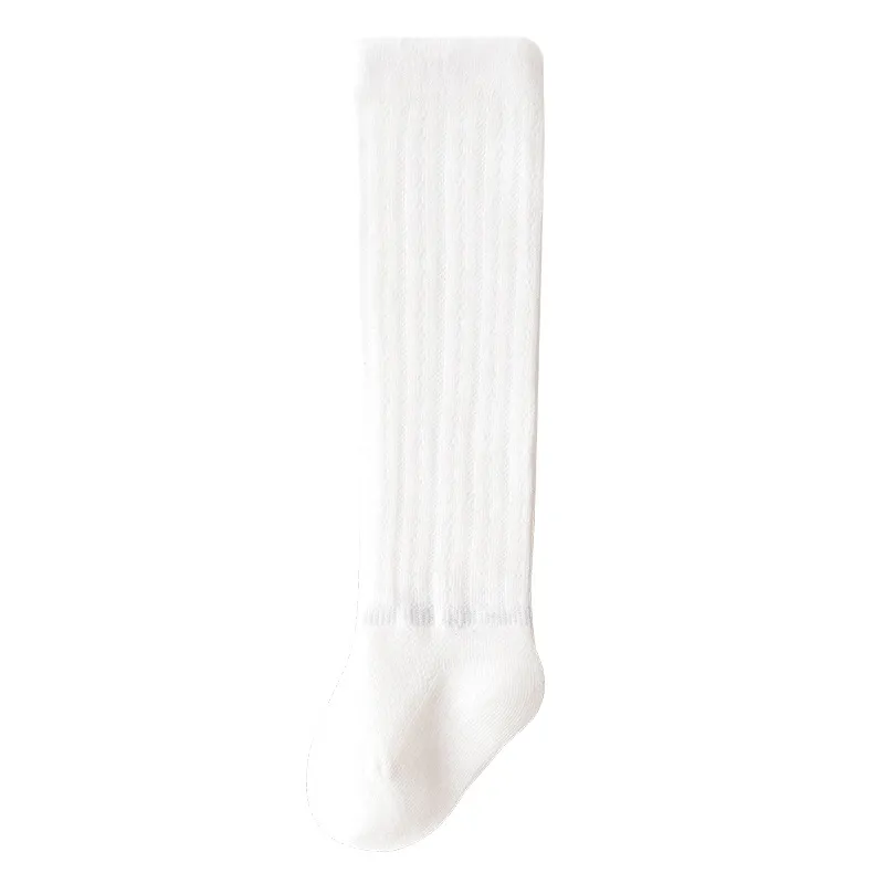 Baby Mädchen/Junge Lässige einfarbige Netz-Mesh-lange Socken weiß big image 1