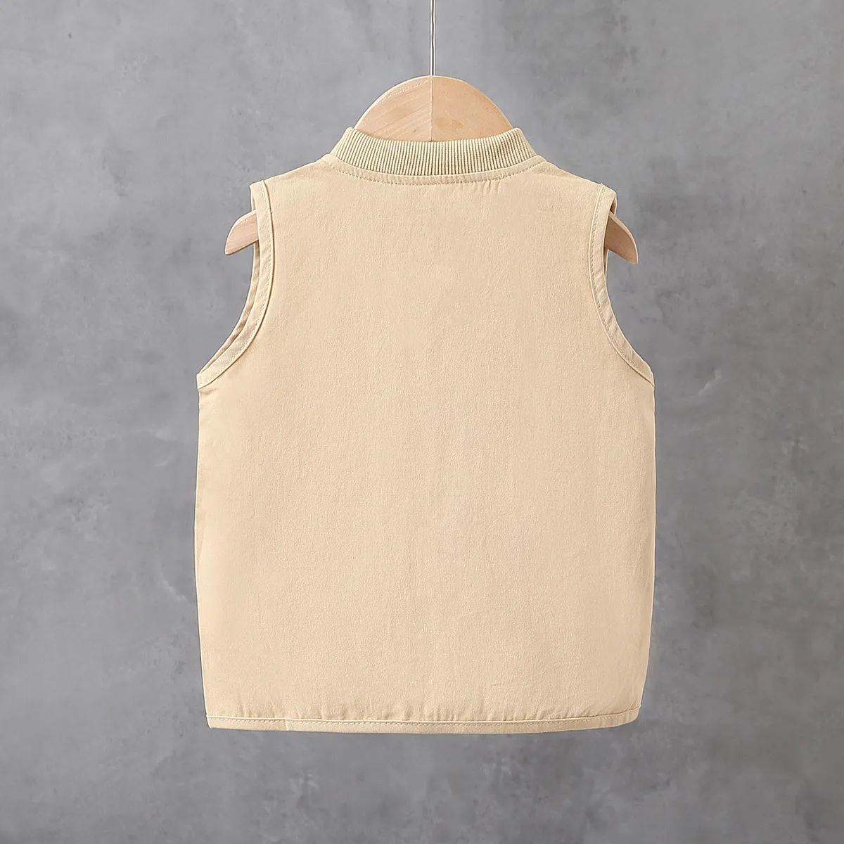 Casual Boy's Cotton Vest with Zipper, 1pcs, Regular Fit - Toddler Tops LightKhaki big image 1