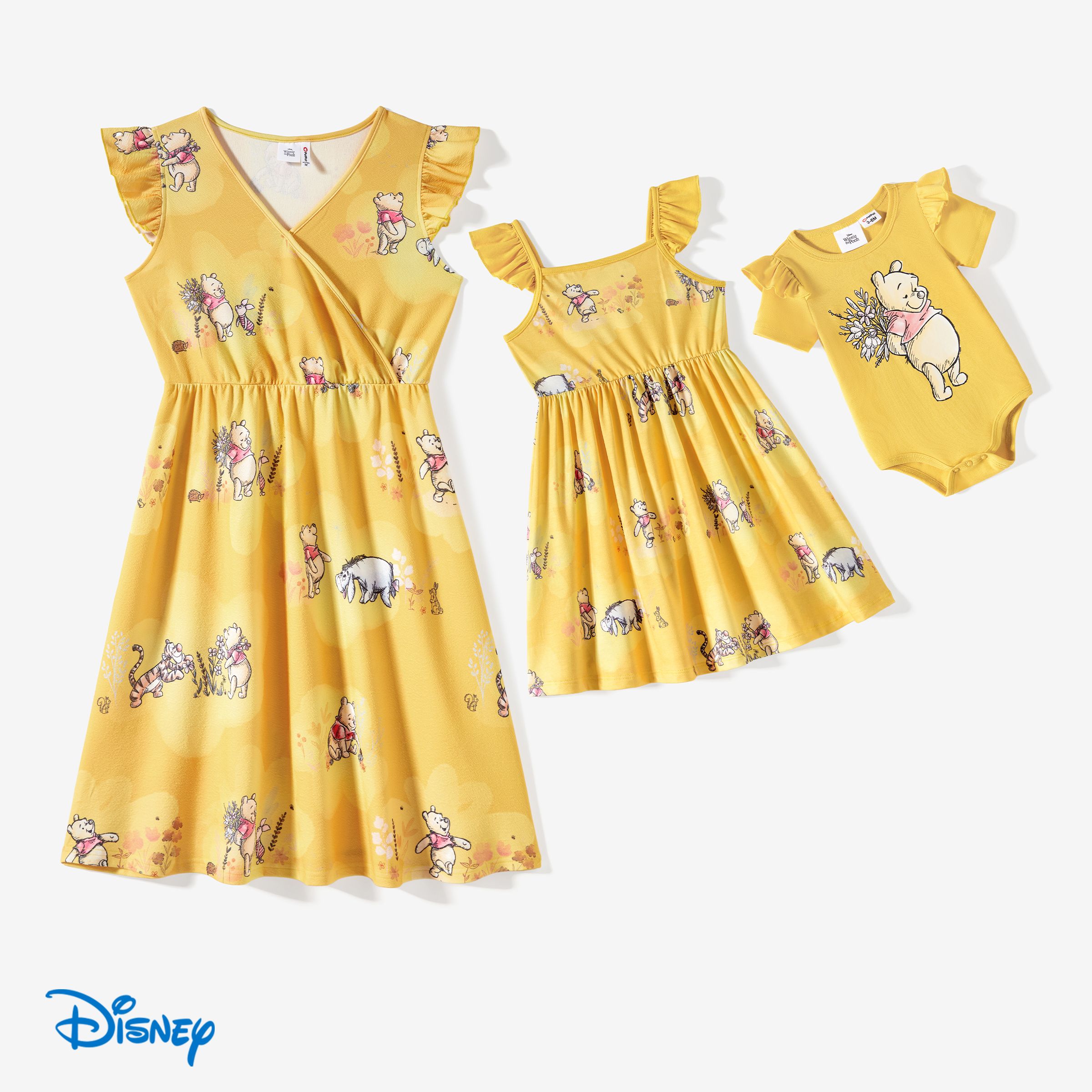 

Winnie the Pooh Mommy and Me Naia™ Character All-over Print Ruffled-sleeve Romper/Dress