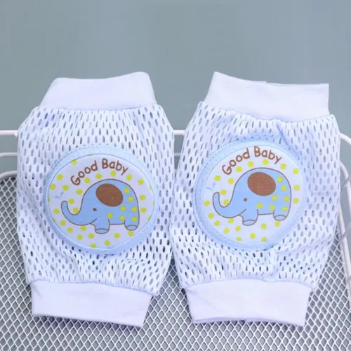Protector de rodilla de esponja de malla multicolor con patrón de elefante bebé