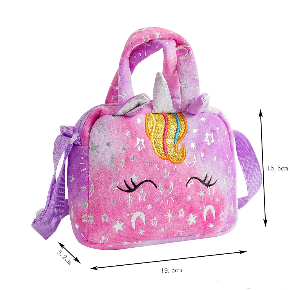 Criança / crianças menina doce estilo sacos de unicórnio com alça  Roxa big image 1