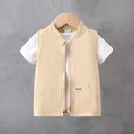 Casual Boy's Cotton Vest with Zipper, 1pcs, Regular Fit - Toddler Tops LightKhaki