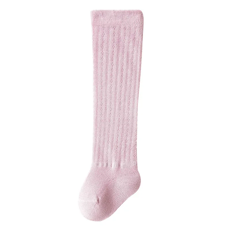 Baby Girl/Boy Casual Solid Color Net Mesh Long Socks Purple
