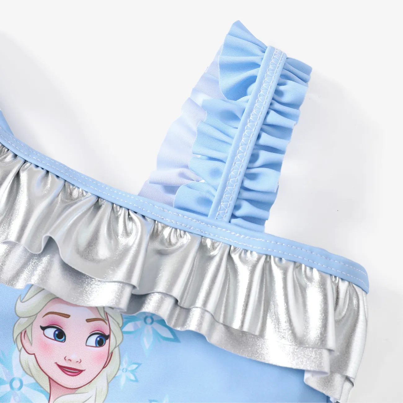 Disney Frozen 2 unidades Criança Menina Extremidades franzidas Desportivo Fato de banho Azul Claro big image 1
