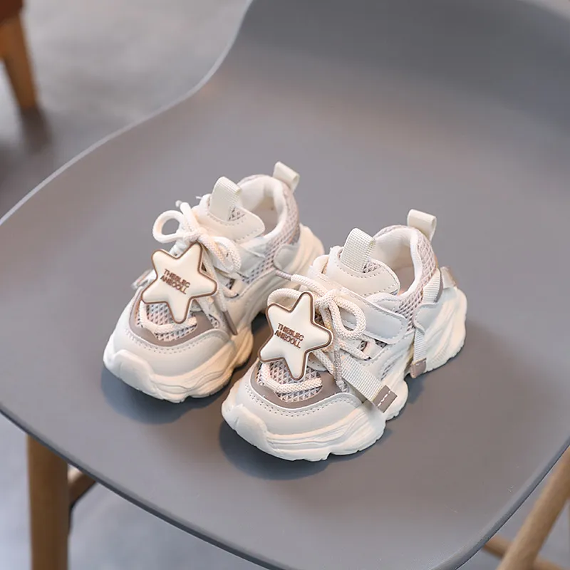 Beige - Enfant en bas âge Enfants Unisexe Sportif Couleur unie Sneakers - image 4