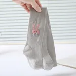 Calcetines de ojales de algodón gráfico de conejo de estilo dulce para bebé / niño pequeño  Gris