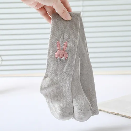 Calcetines de ojales de algodón gráfico de conejo de estilo dulce para bebé / niño pequeño 