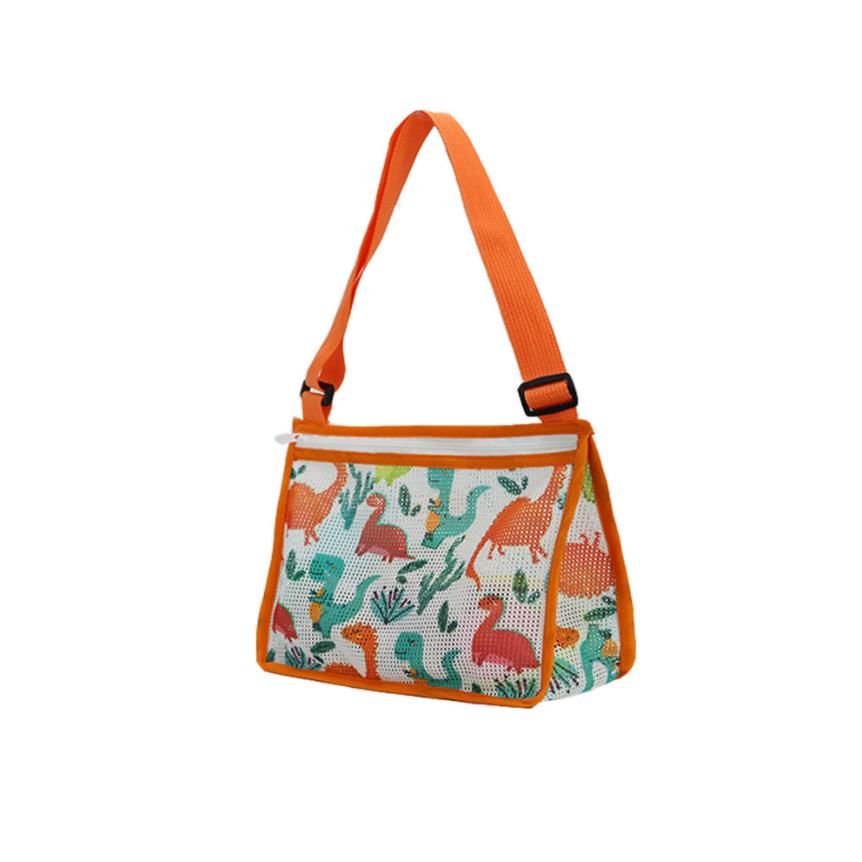 

Toddler/kids Childlike Printed Zipper Mesh Beach Crossbody Bags