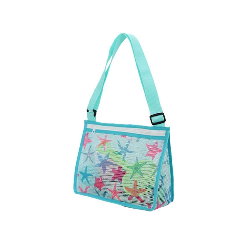 

Toddler/kids Childlike Printed Zipper Mesh Beach Crossbody Bags