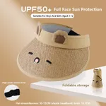 طفل صغير / أطفال فتى / فتاة 3D أذن كامل الوجه UPF50 + قبعات الحماية من الشمس كاكي