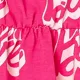 Barbie Baby Girls 1pc 95% Cotton Allover Letter Print Bow Front Cami Romper  Pink