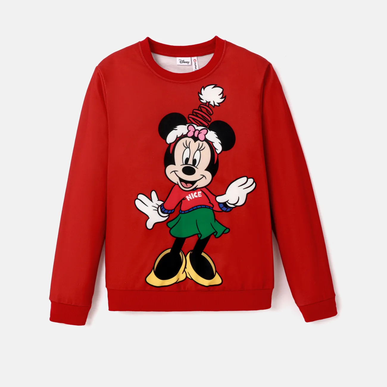 Disney Mickey and Friends Look de família Natal Manga comprida Conjuntos de roupa para a família Tops Vermelho big image 1