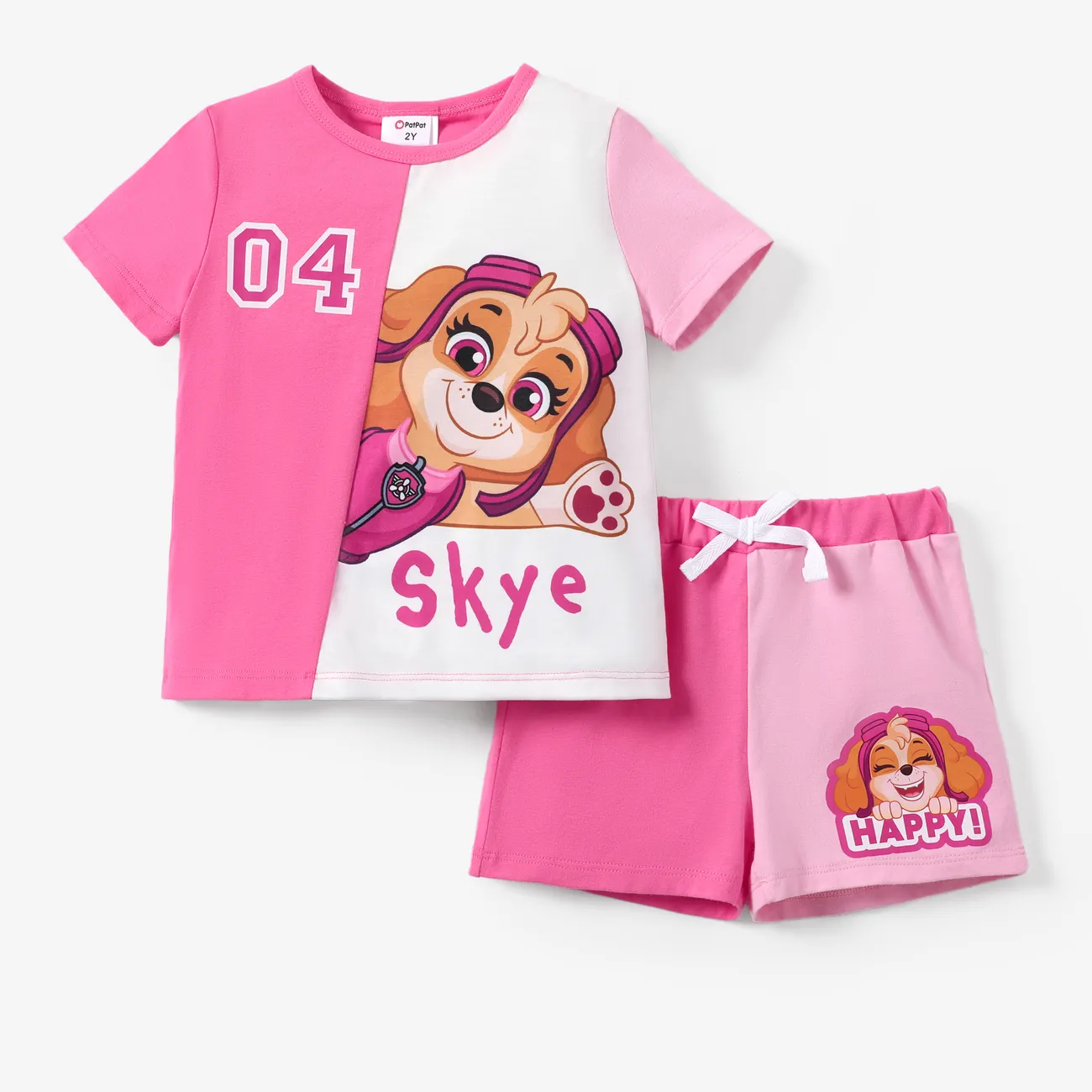 PAW Patrol 2pcs Toddler Boys/Girls Sporty Character Print Set
 Pink big image 1