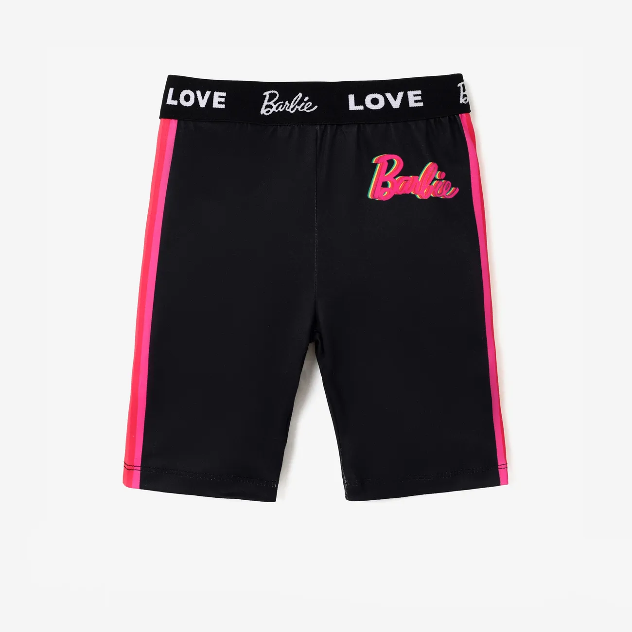 Barbie Color checkerboard/color love letter stripe cycling pants
 Black big image 1