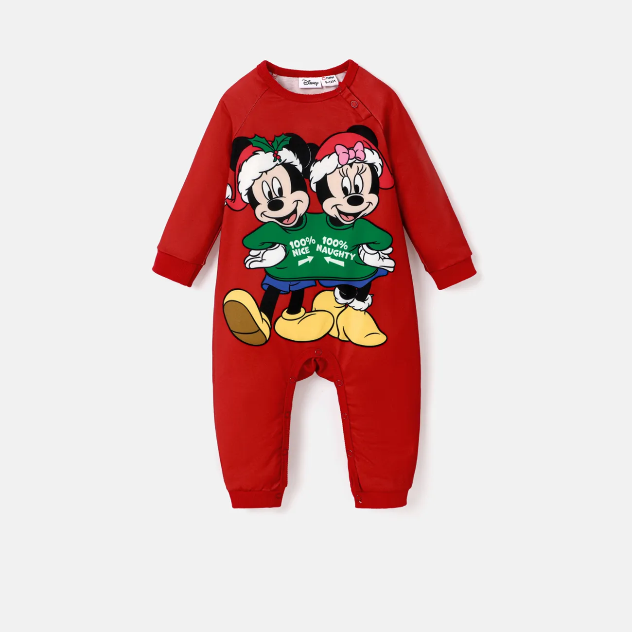 Disney Mickey and Friends Look Familial Noël Manches longues Tenues de famille assorties Hauts Rouge big image 1