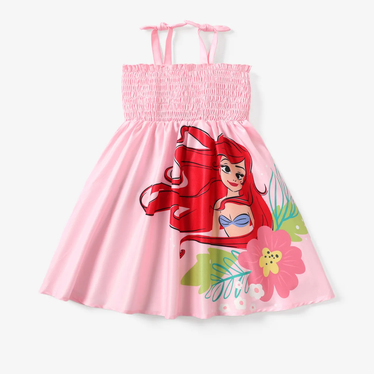 Disney Princess Criança Menina Ponto smock Infantil Vestidos Rosa big image 1