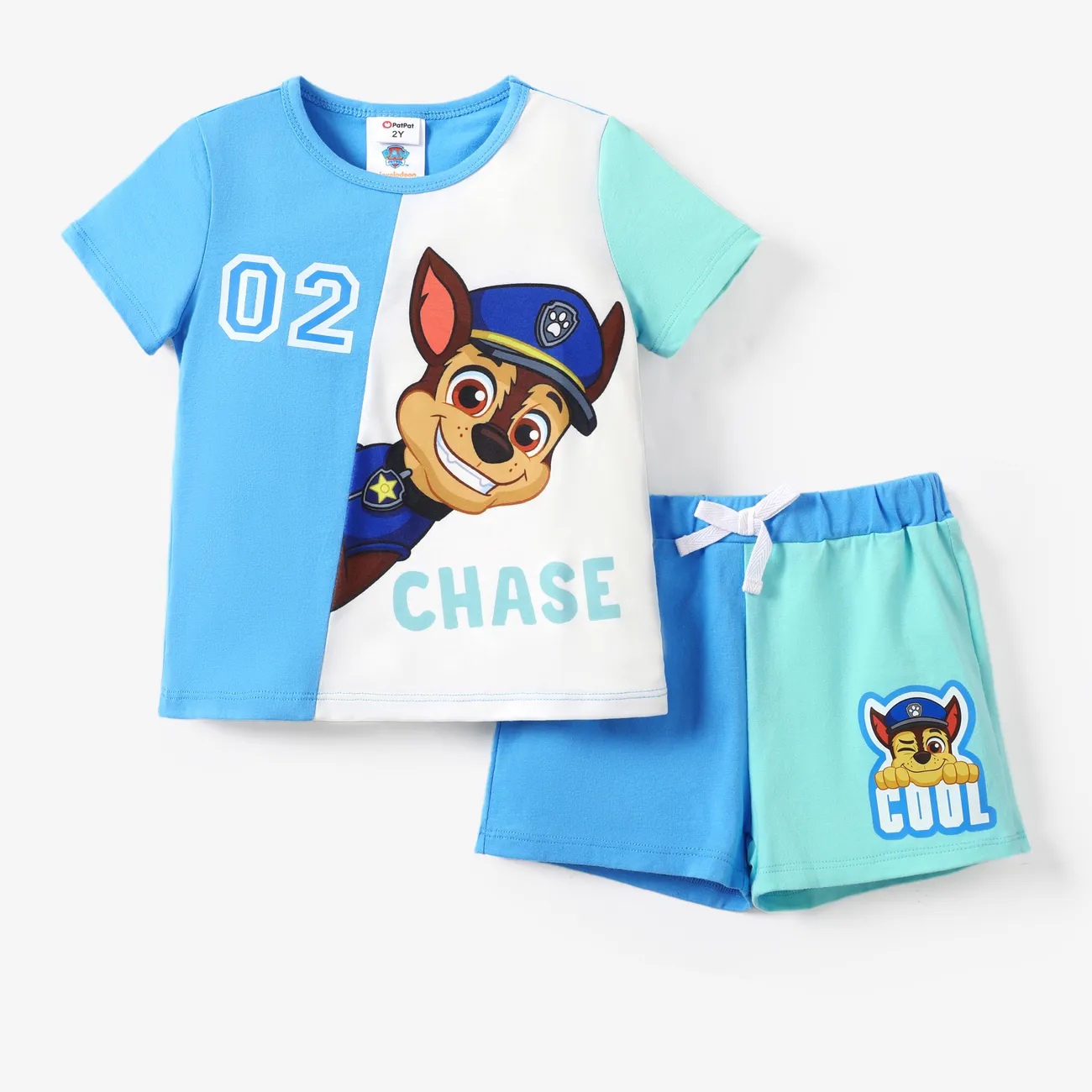 Patrulla de cachorros 2 unidades Niño pequeño Unisex Costura de tela Infantil conjuntos de camiseta Azul big image 1