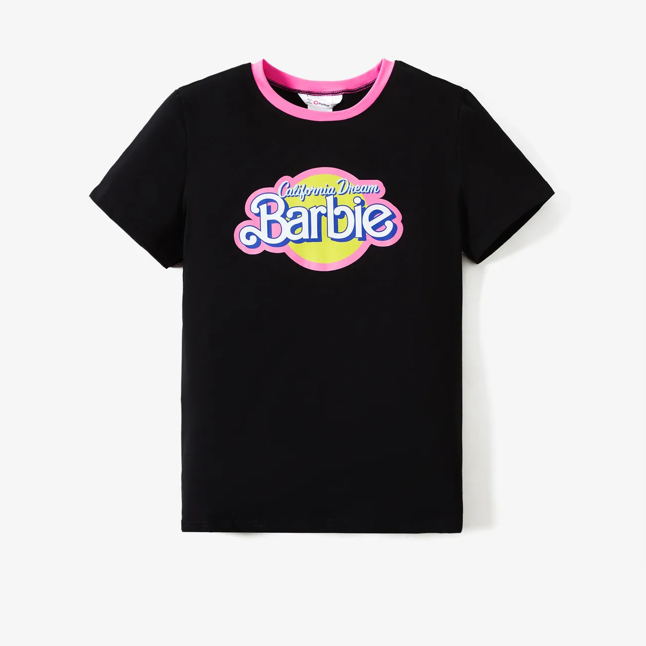 Barbie Mom and Me 95% Cotton Contrast print T-shirt Black big image 1