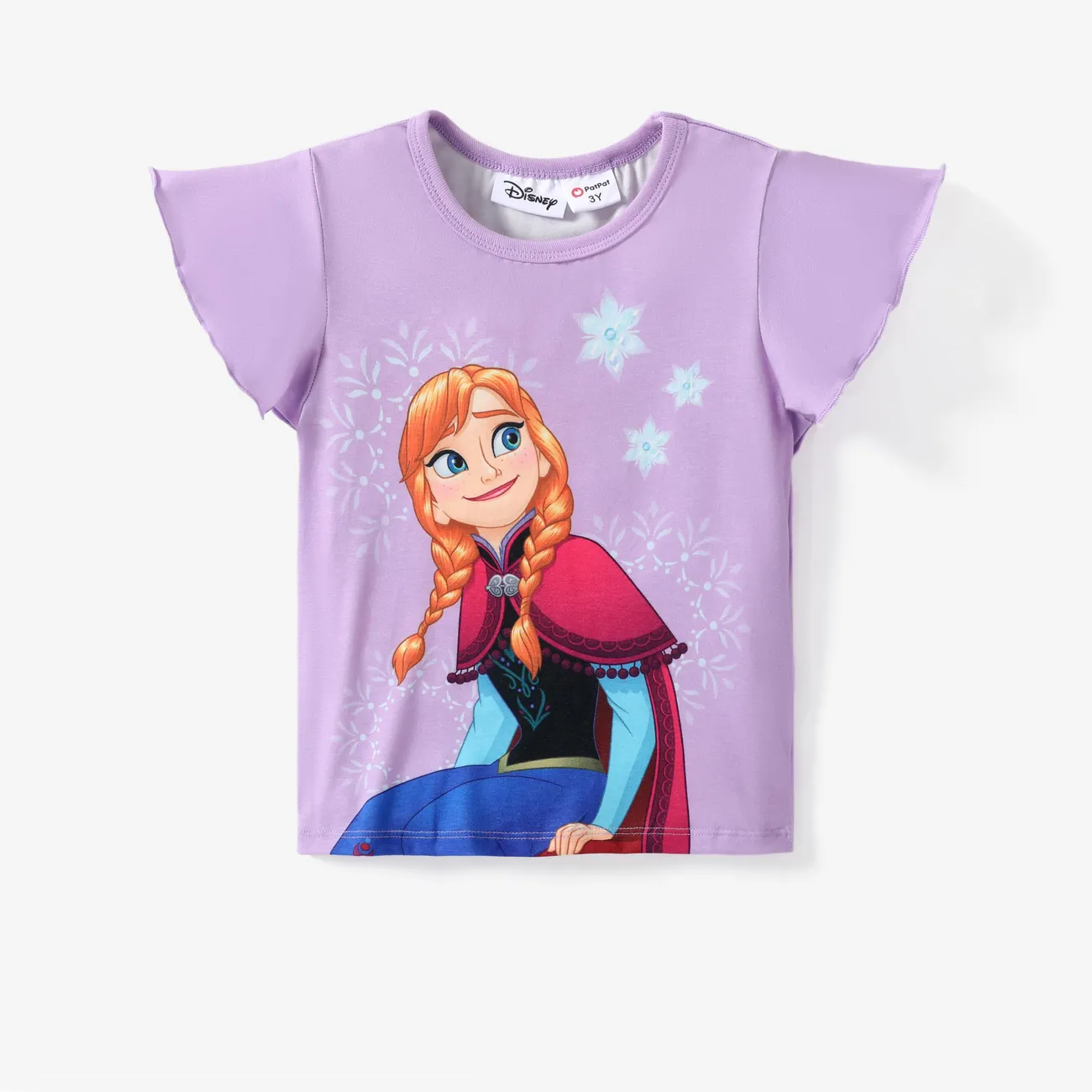 Disney Frozen Niño pequeño Chica Hipertáctil Infantil Manga corta Camiseta Púrpura big image 1