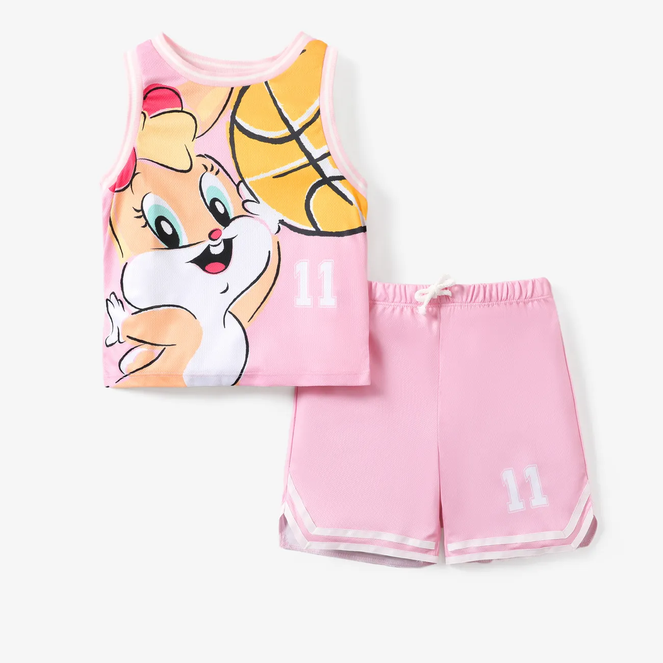 Looney Tunes 2pcs Toddler Girls Sporty Character Print Tank Top&Shorts Set

 Pink big image 1