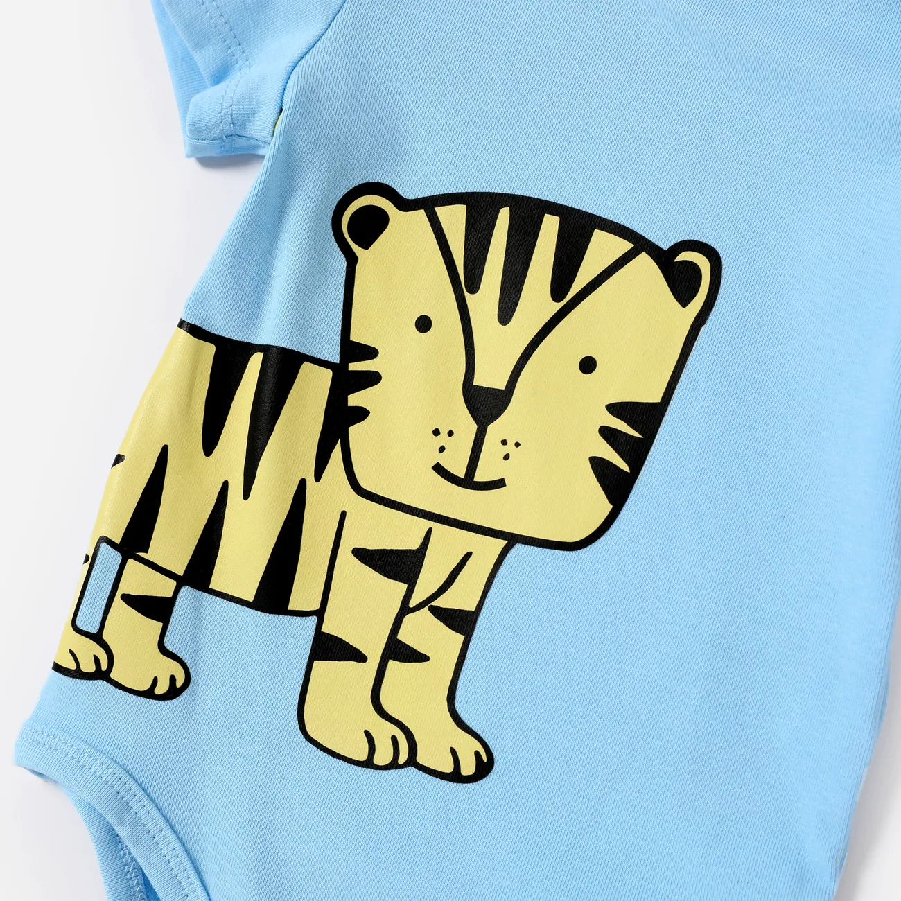 Baby Boy/Girl Childlike Giraffe/Lion/Crocodile Pattern Romper Blue big image 1