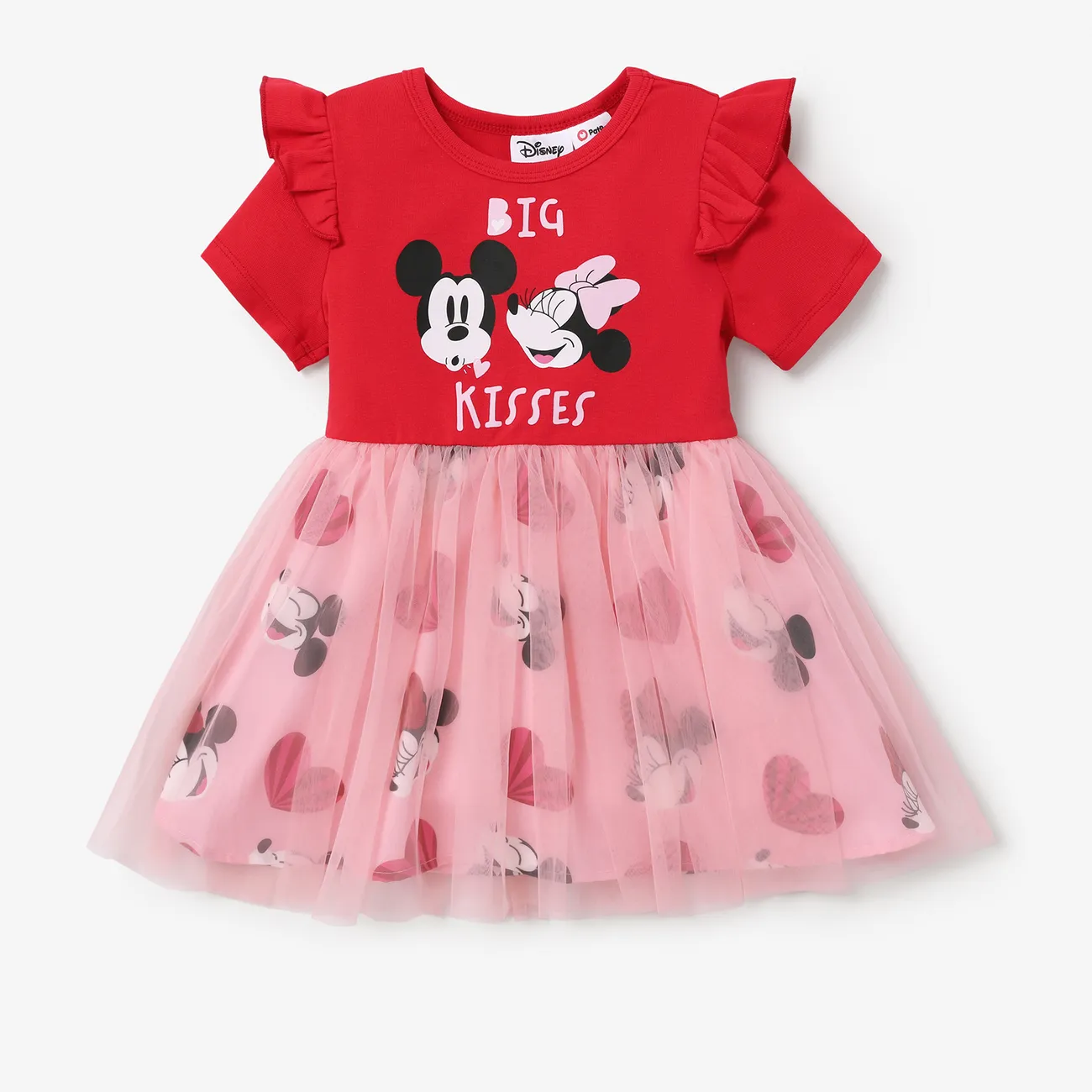 Disney Mickey and Friends Día de la Madre Niño pequeño Chica Costura de tela Infantil Vestidos Rojo big image 1
