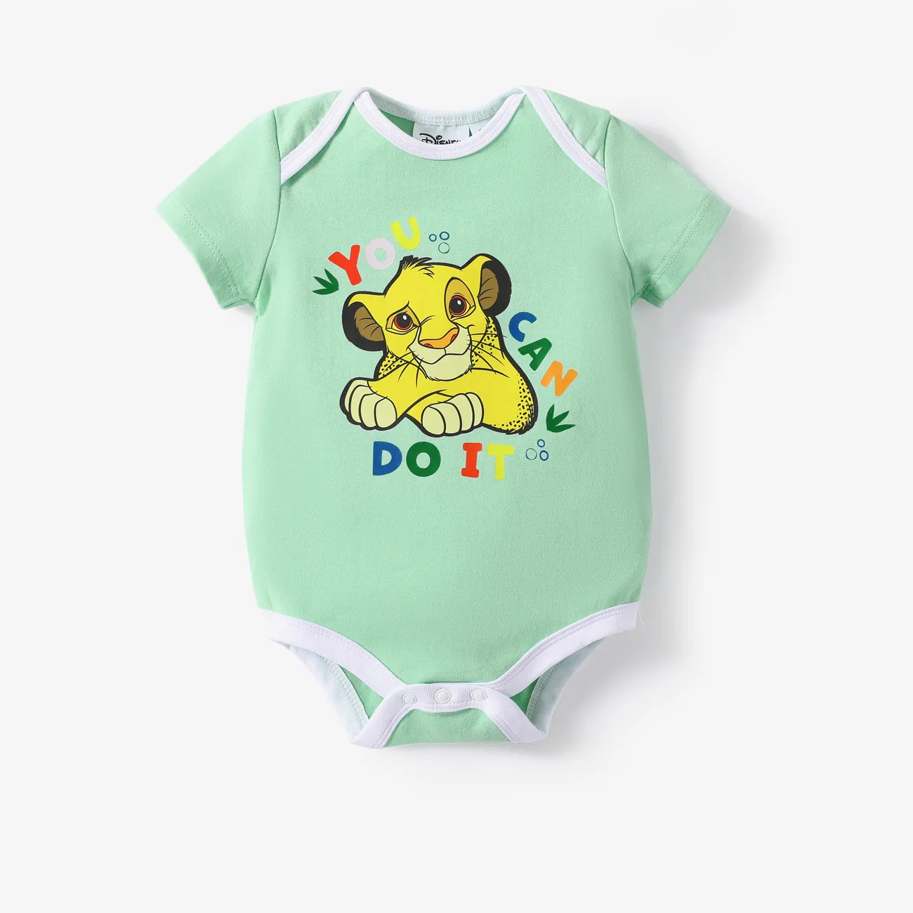 Disney Lion King Baby Boys/Girls Simba 1pc Naia™ Character Print Romper SpringGreen big image 1