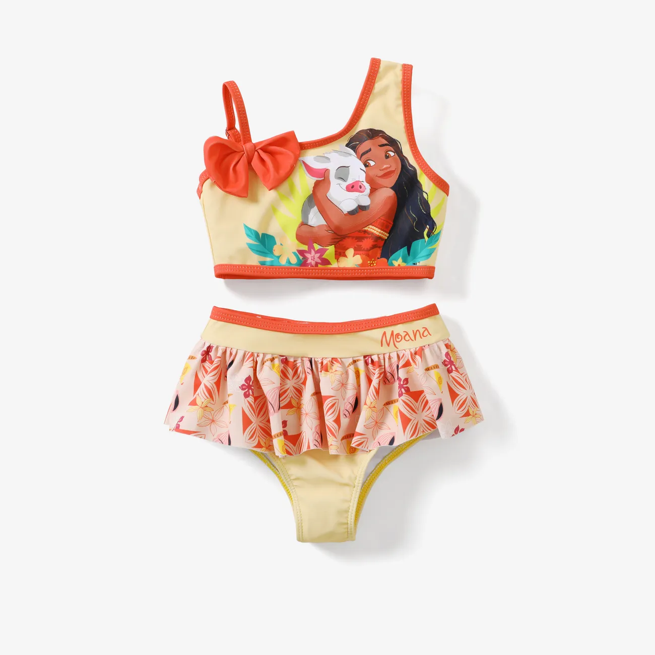 Disney Princess Toddler Girls Moana/Ariel 2pcs Character Bow-shoulder Swimsuit

 Orangeyellow big image 1