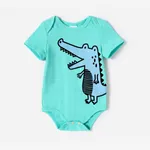 Baby Boy/Girl Childlike Giraffe/Lion/Crocodile Pattern Romper BlueGreen