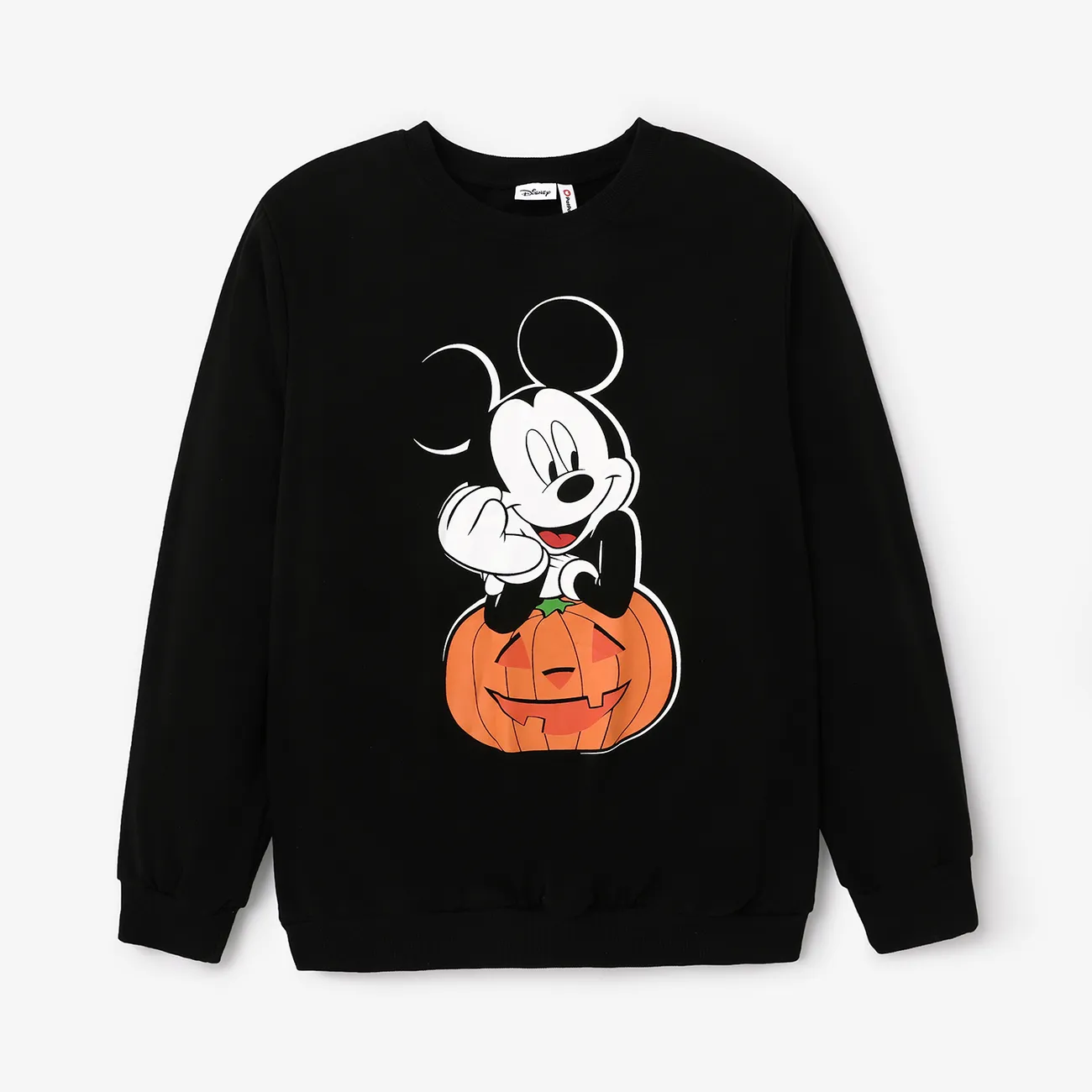 Disney Mickey and Minnie Halloween Family Matching Character Pattern Crew Neck Top  Black big image 1