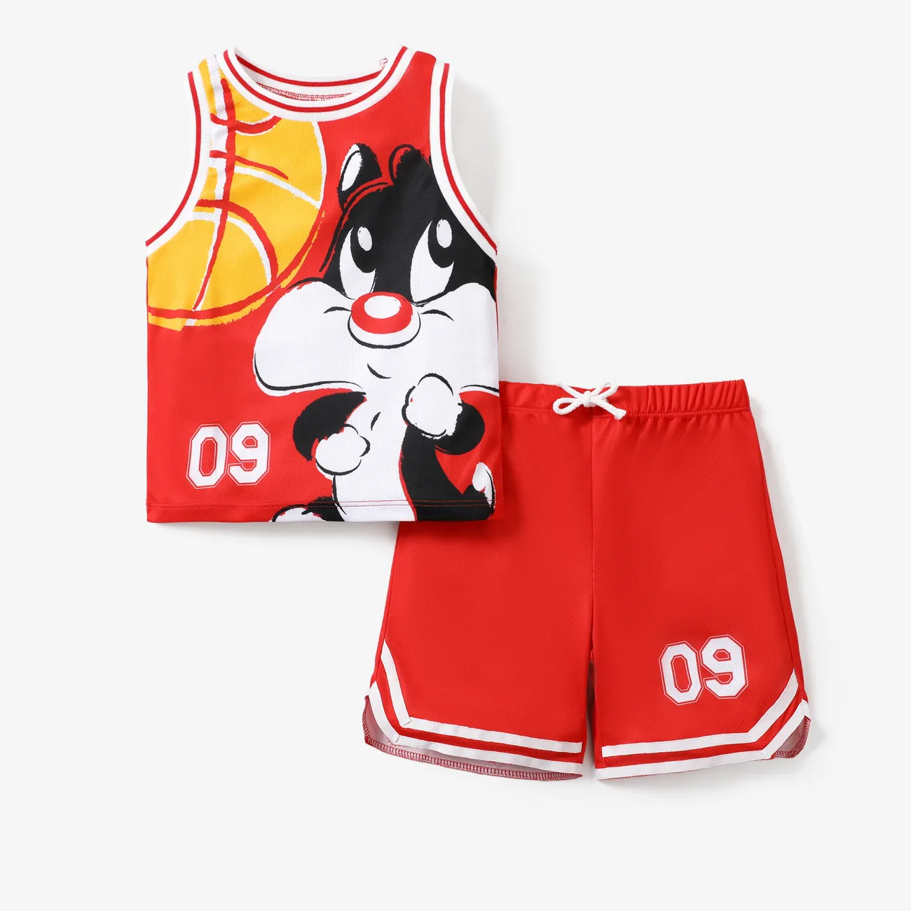 Looney Tunes 2pcs Toddler Girls Sporty Character Print Tank Top&Shorts Set

 Red big image 1
