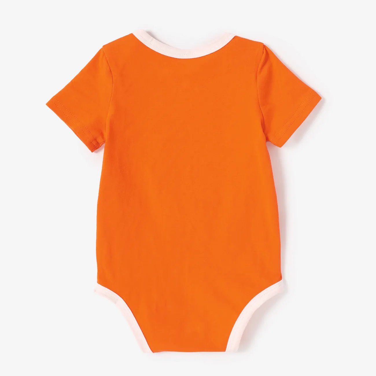 3 Stück Baby Unisex Knöpfe Löwe Kindlich Kurzärmelig Strampler orange big image 1