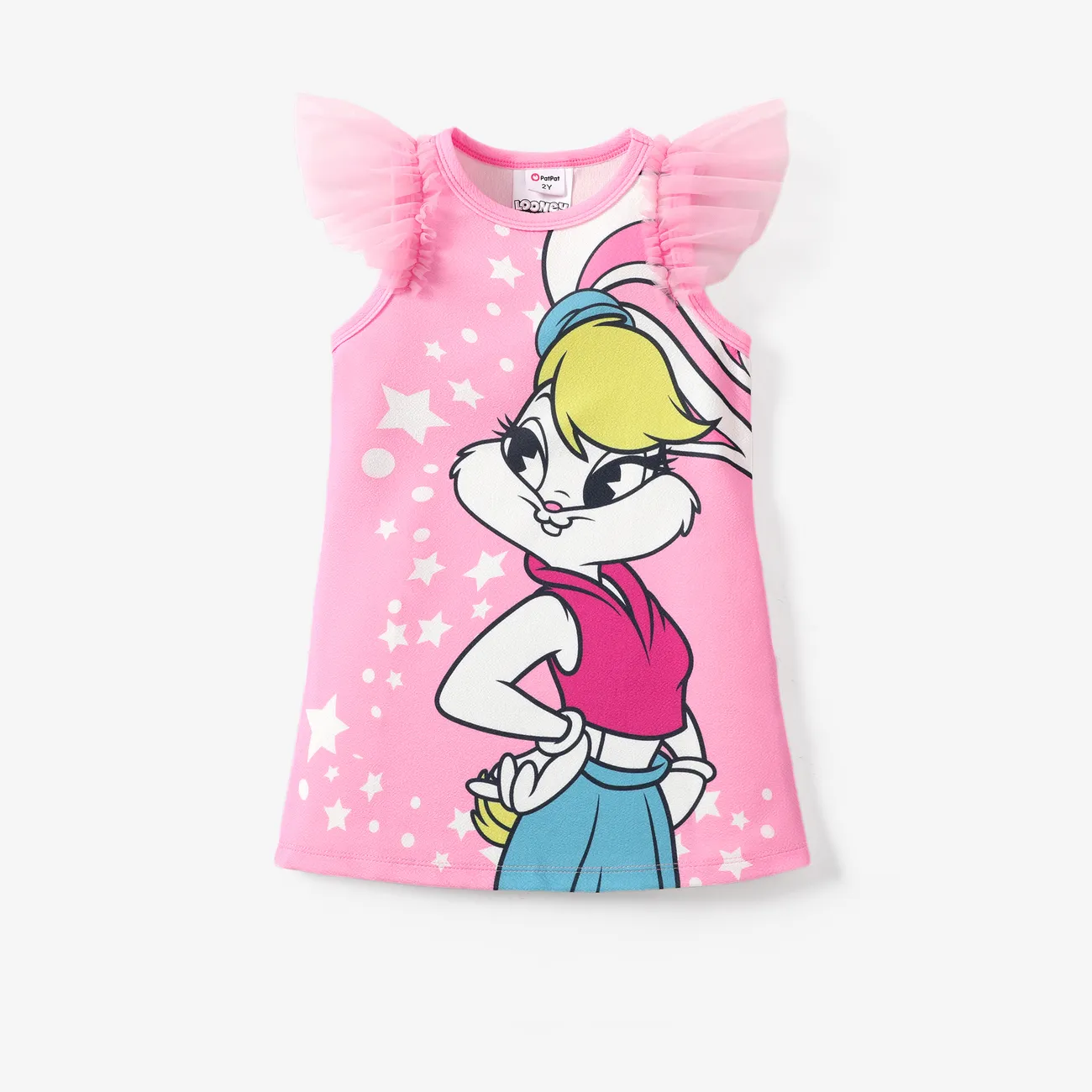 Looney Tunes Pascua Niño pequeño Chica Costura de tela Infantil Vestidos Rosado big image 1
