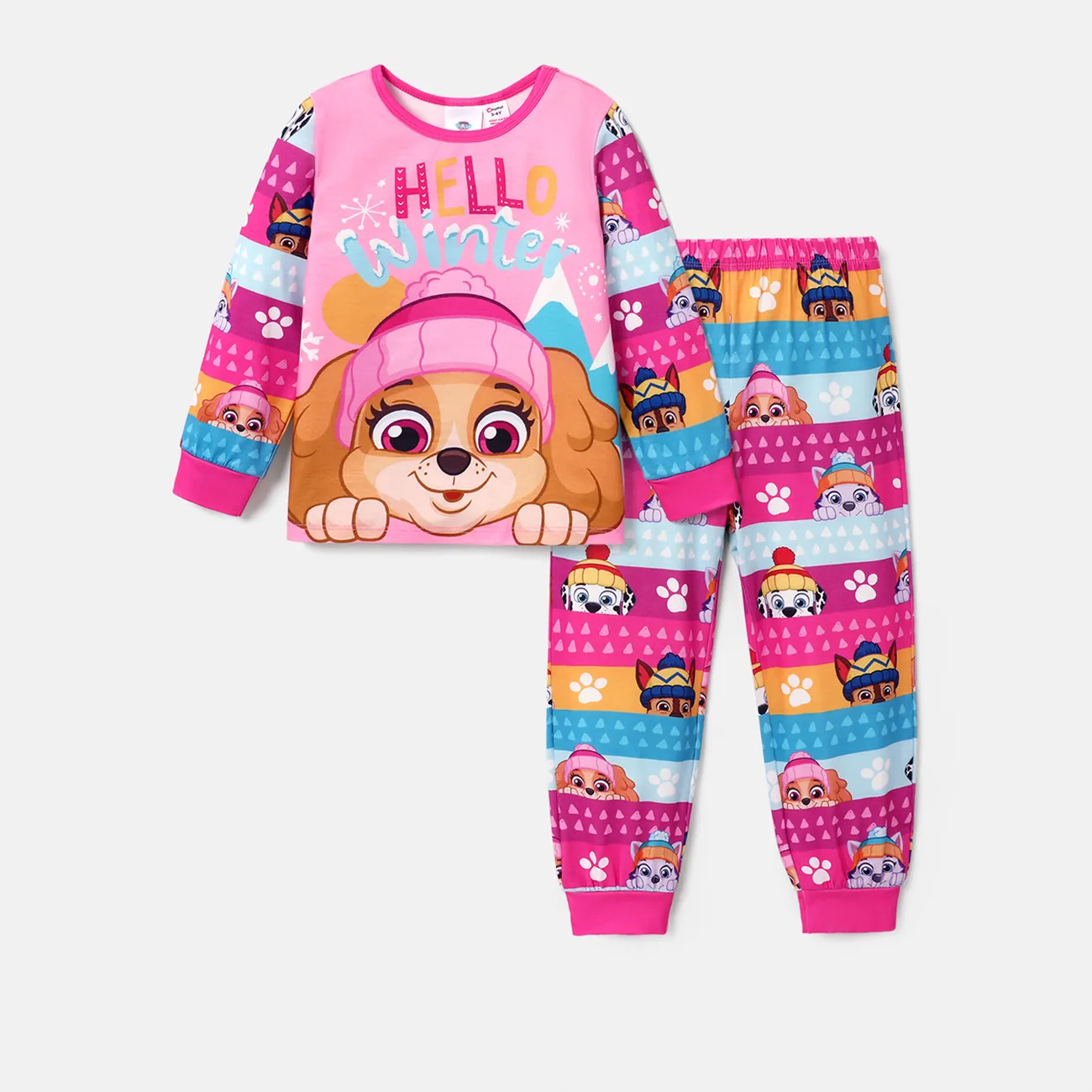 Helfer auf vier Pfoten 2 Stück Kleinkinder Unisex Kindlich Pyjamas rosa big image 1