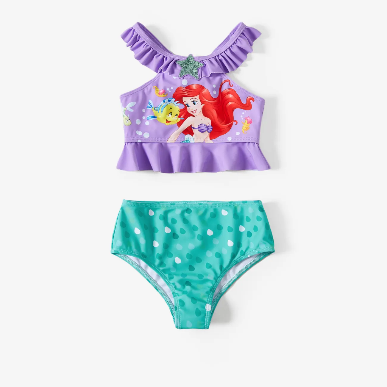 Disney princess Sibling Matching Ariel Shinning Star pattern Design Swimming suit Blue big image 1