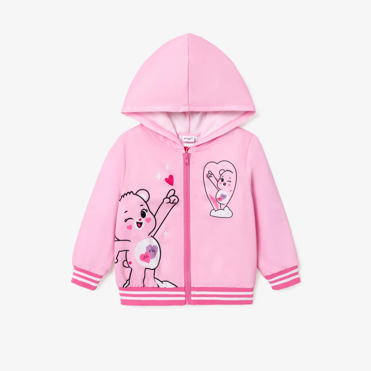 Care Bears Toddler Girls Mother's Day 1pc Bear Pattern Hooded Jacket  Pink big image 1