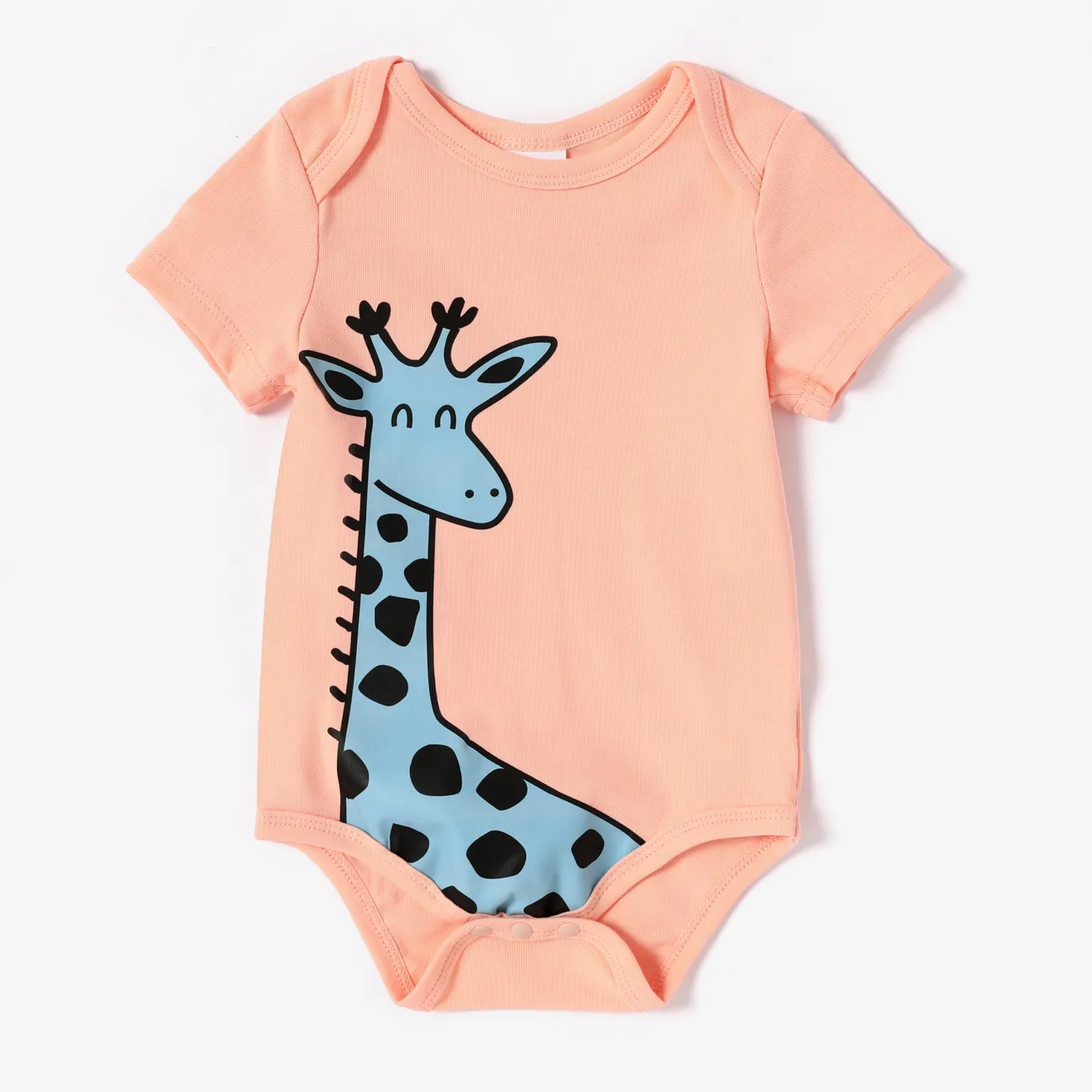 Baby Boy/Girl Childlike Giraffe/Lion/Crocodile Pattern Romper LightOrangeRed big image 1
